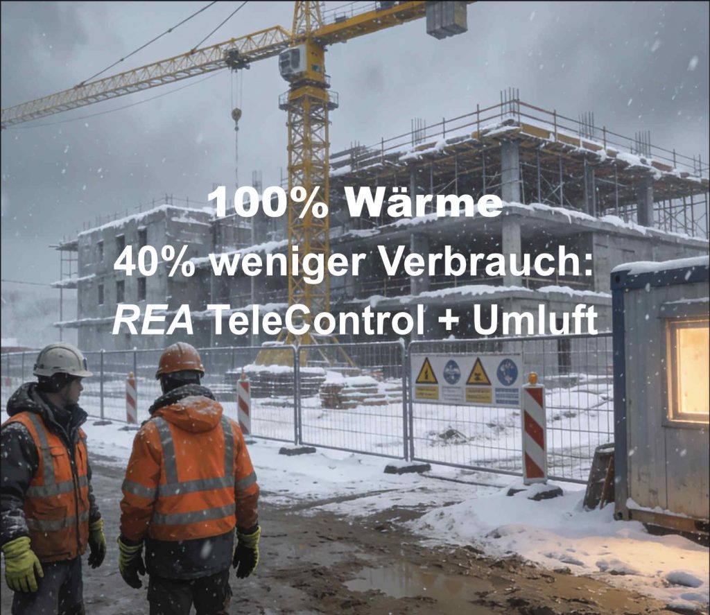 PopUp Winterbaustelle: Vorteile: 100% Wärme bei 40% weniger Verbrauch